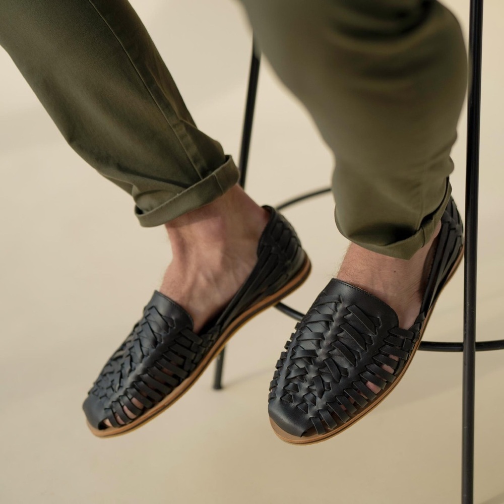 Nisolo Black Woven Loafers